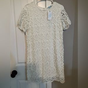 She+Sky White Lace Dress, Size L